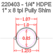 60 Tooth GT2 Timing Belt Pully Shim Dimensions