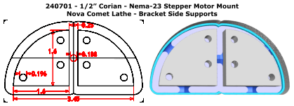 1/2" Corian Stepper Motor Mount