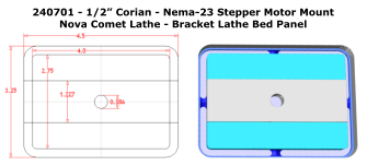 1/2" Corian Stepper Motor Mount