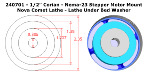 1/2" Corian Stepper Motor Mount