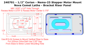 1/2" Corian Stepper Motor Mount