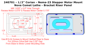 1/2" Corian Stepper Motor Mount